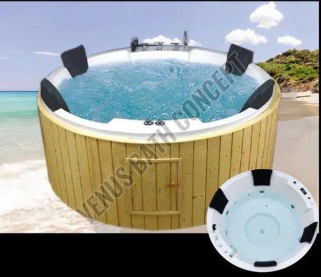 4 Seater Round Acrylic Jacuzzi Bathtub
