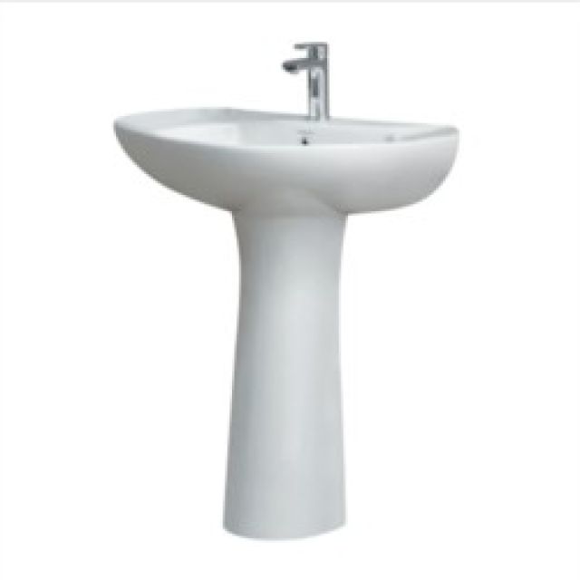 Varmora Lucido 690x565x855 Off White Pedestal Wash Basin